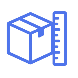 icon of Box with ruler or stacked units