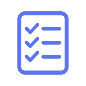 Checklist icon in 585de6 no background