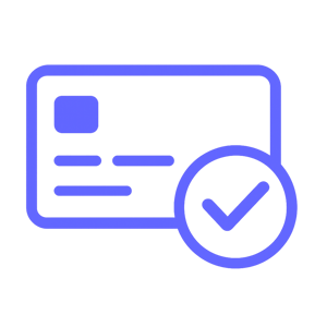 Credit card with checkmark