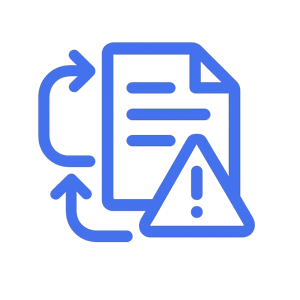 icon of Document with warning and flow arrows