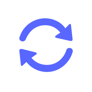 system icon with sync arrows in 585de6 no background