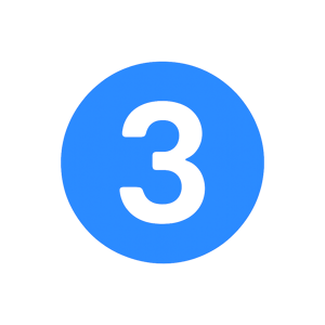 white number 3 on a circle background in 3b84f6 no background 50 px