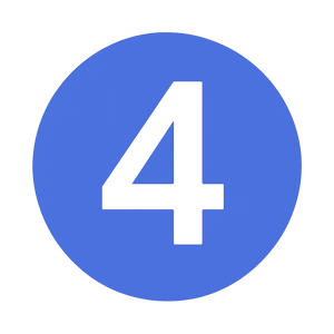 white number 4 on a circle background in 585de6 no background 50